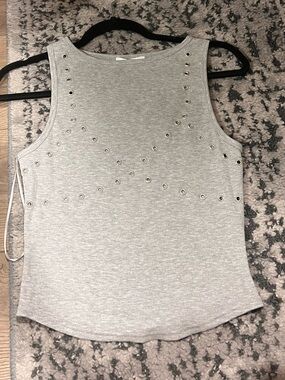 Gray studded tank top
